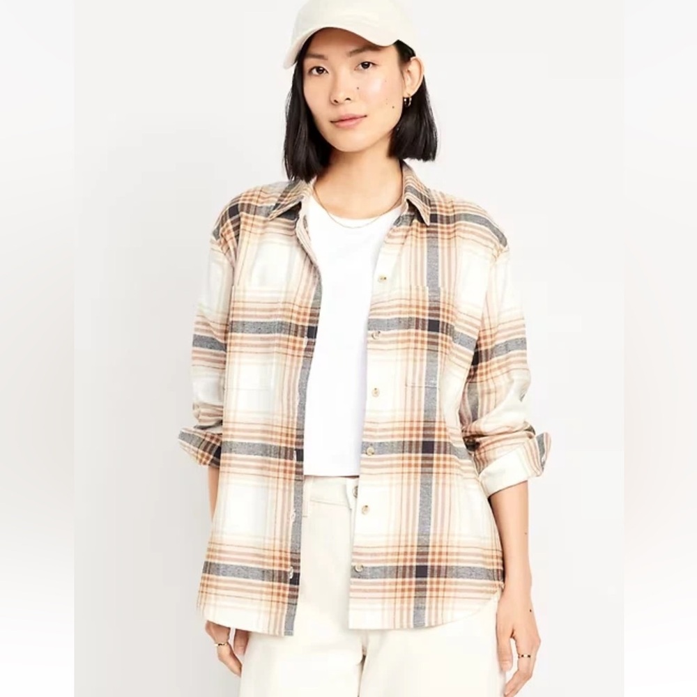 Women’s Old Navy Classic Shirt Plaid Flannel Button Down Long Sleeve Small S